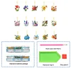 15Pcs Flowers DIY Double Sided Diamond Painting Keychain Kits for Beginners