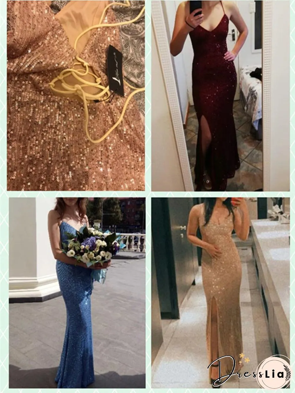 Miss summer maxi womens sexy sequins spaghetti strap neck backless dress evening prom