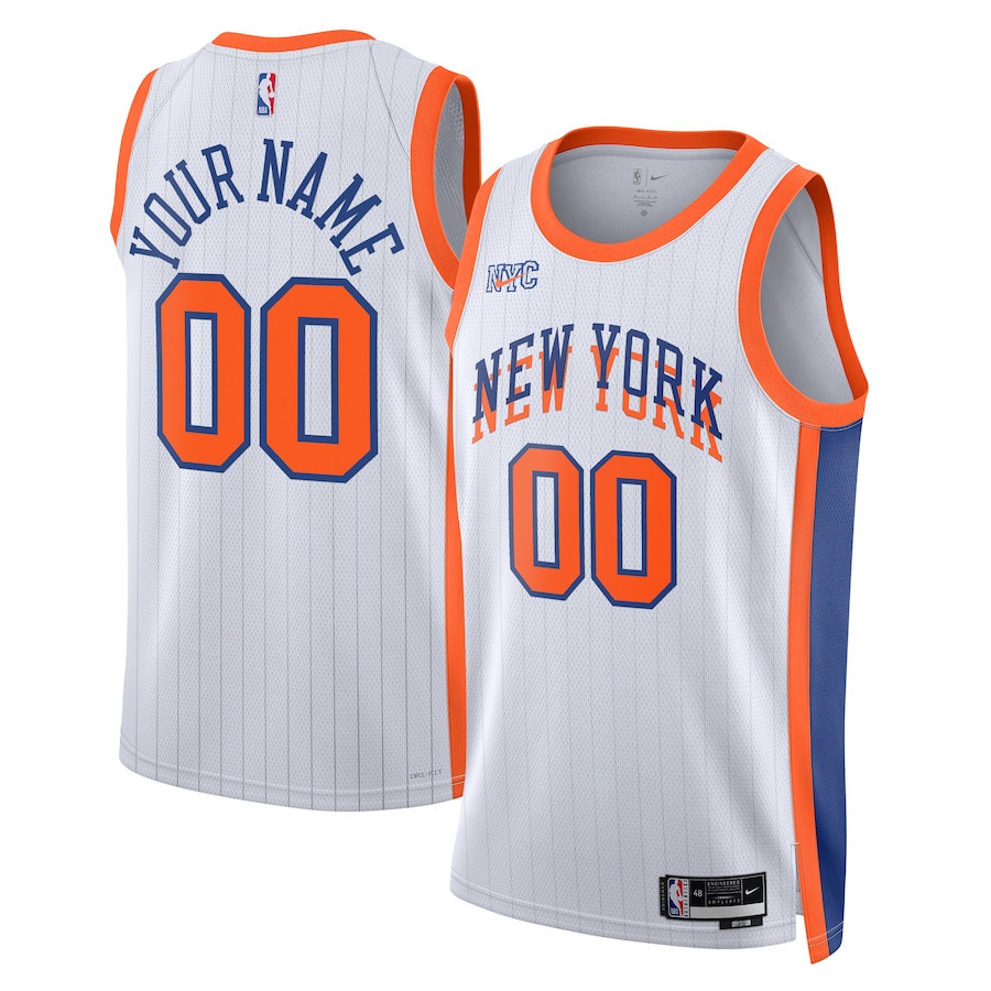 Unisex New York Knicks White 2024/25 Custom Swingman Jersey - City Edition mysite
