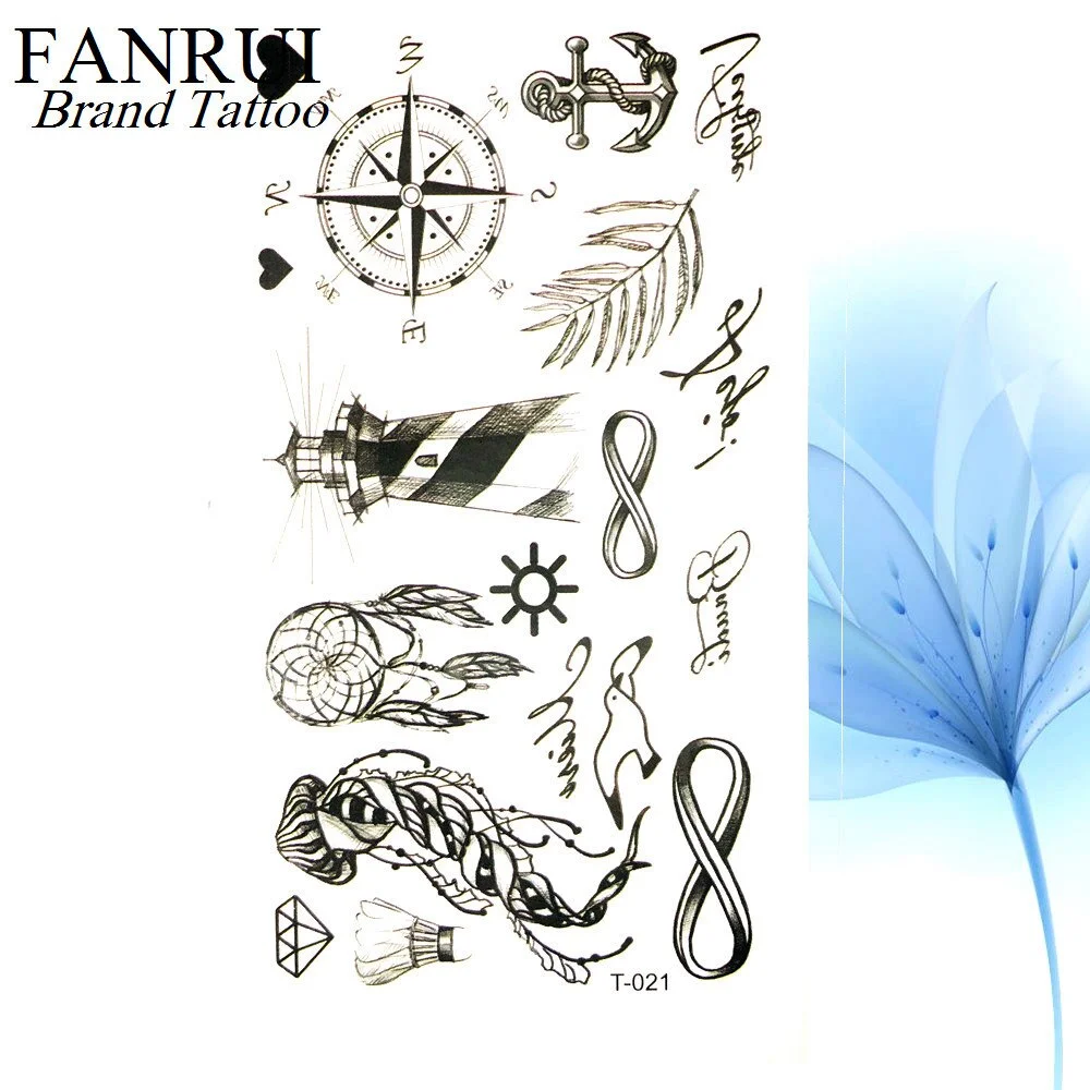 Summer Style Watercolor Feather Bird Temporary Tattoo Women Tribal Henna Fake Tattoo Men Body Arm Art Drawing 3D Tatto Stickers