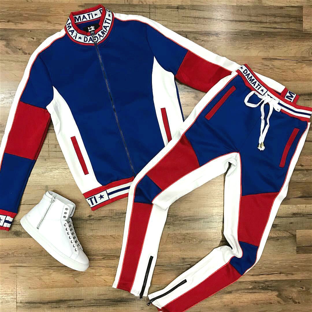 Color matching leisure sportswear suit