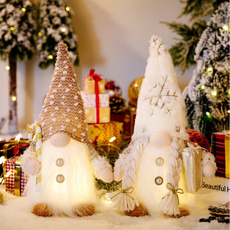 Tegooe 30cm LED Lighted Christmas Gnome Plush Doll Decoration
