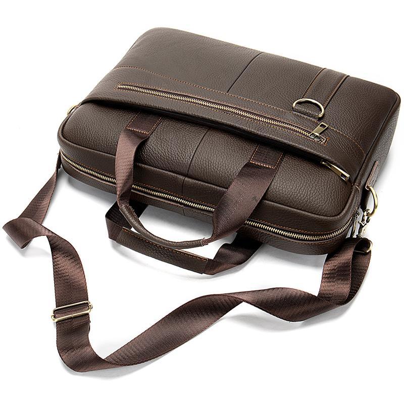 Simple Style Leather Retro Computer Bag Business Handbag Crossbody Bag