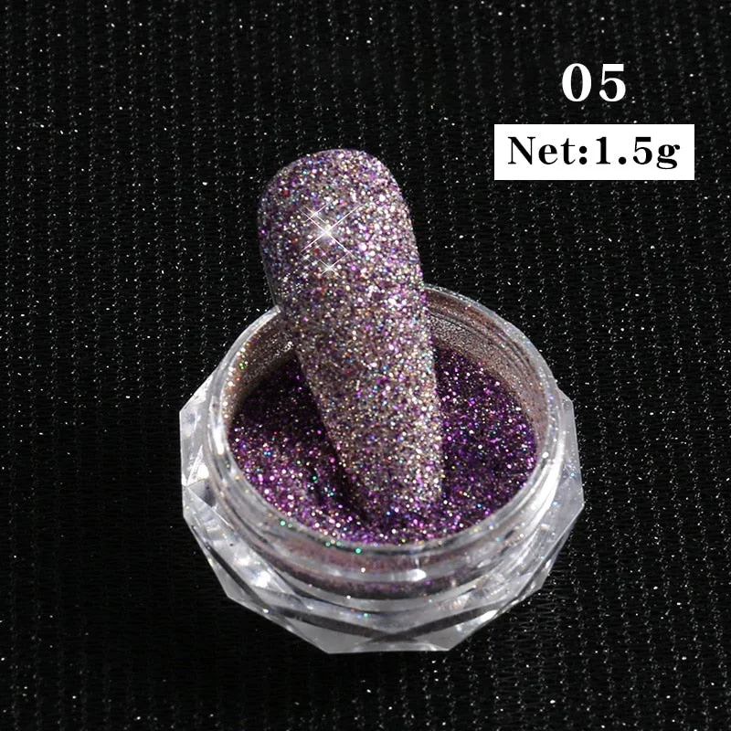 1g Glitter Nail Sequins iridescent Powder Shining Irregular 3D Hexagon Colorful Sequins Summer Popular DIY Nail Art Decoration