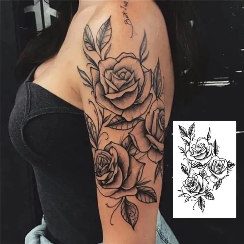 Sdrawing 4/5/9/10/18 PIeces Long Lasting Blue Flower Jewelry Tattoo Sticker Sexy Belly Block Scar Stretch Marks Waterproof Tattoo Sticker