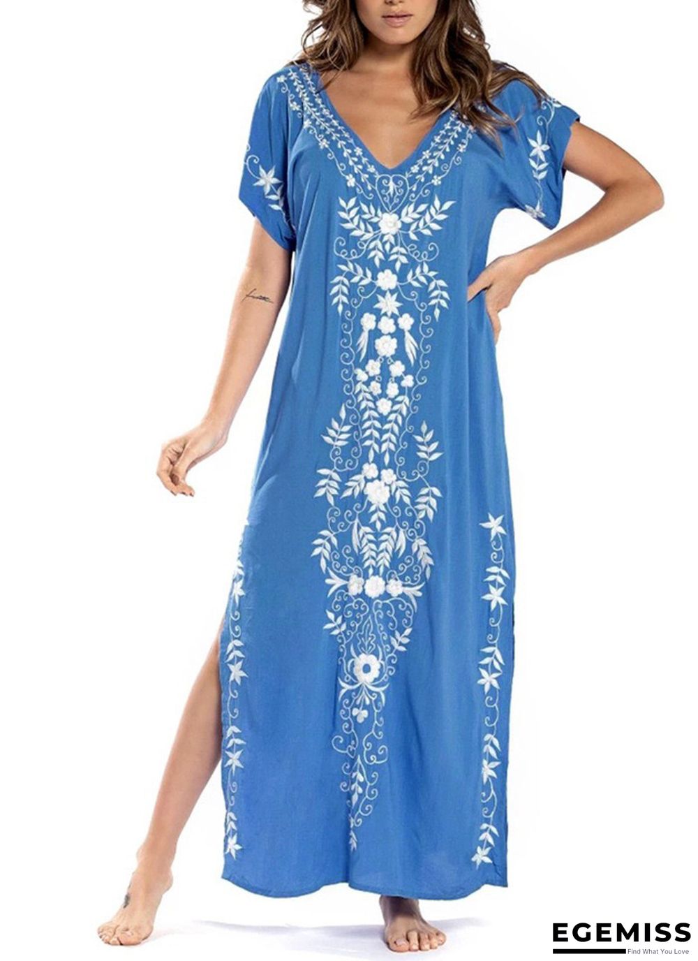 Beach Smock Print Beach Dress Black Dresses | EGEMISS