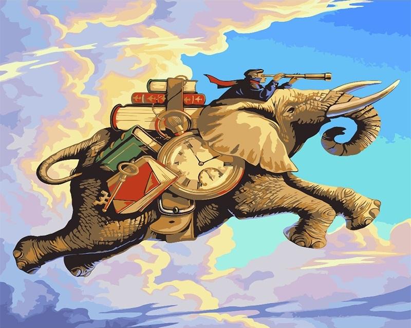

Flying Elephants – Paint By Numbers - 40*50CM, 501 Original