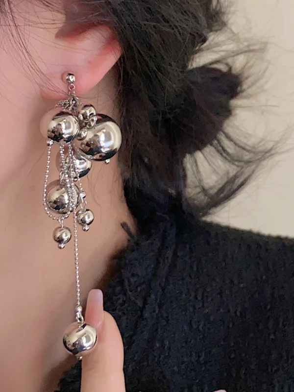 Geometric Tasseled Drop Earrings