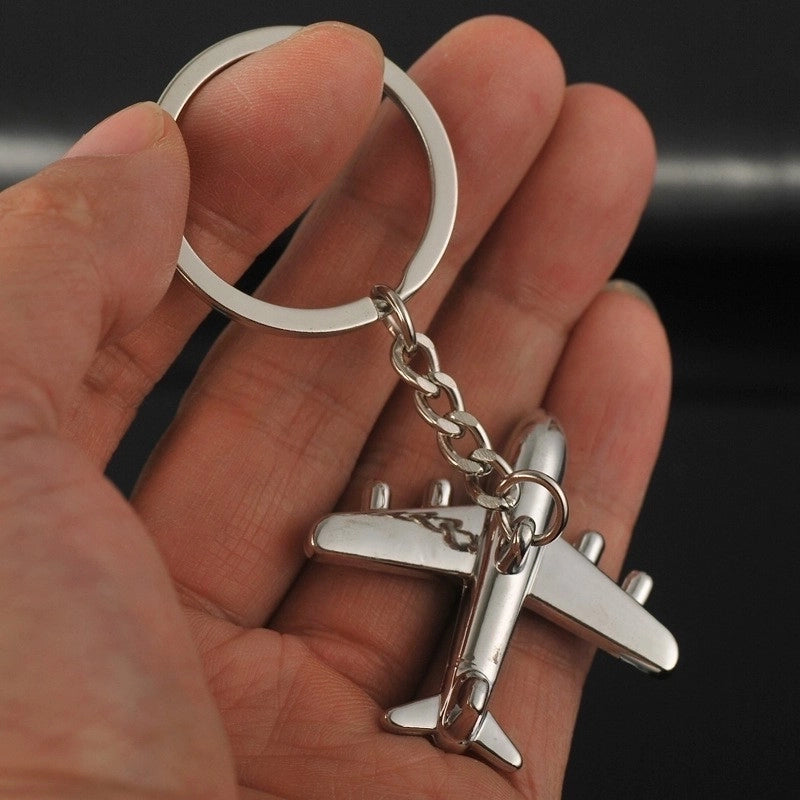 Minimalist Airplane Alloy Zinc Alloy Polishing Electroplating White K Bag Pendant Keychain