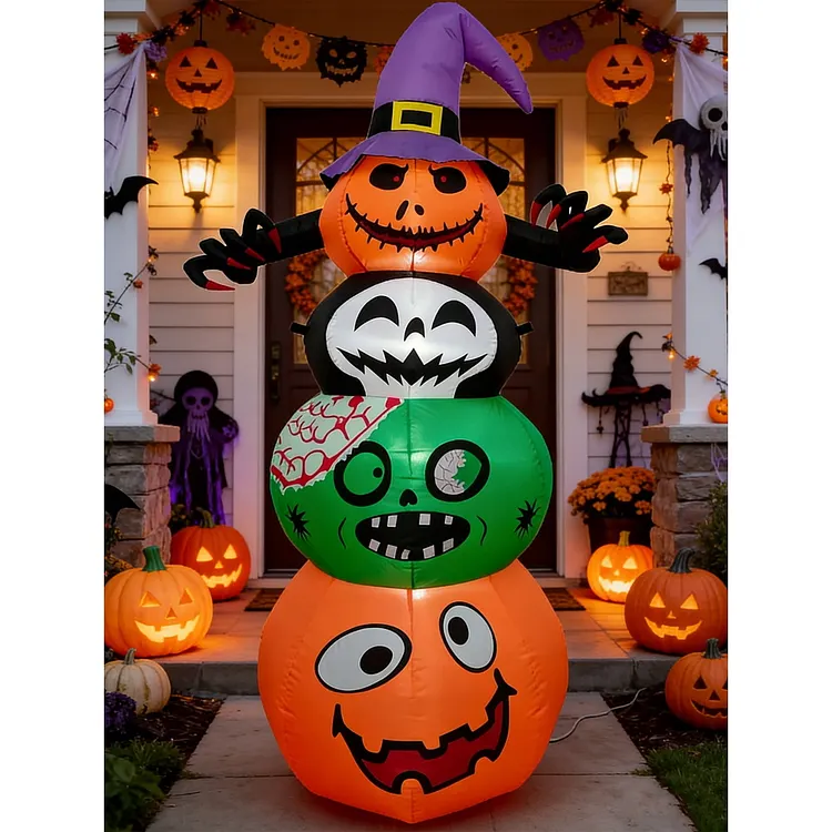 Sanmadrola 6FT Halloween Inflatables Decorations Outdoor Blow Up with Built-in LED for Lawn Party Yard Garden Holiday Halloween Decor