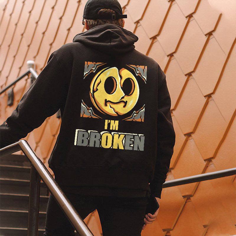 I'm Broken Printed Men's Hoodie