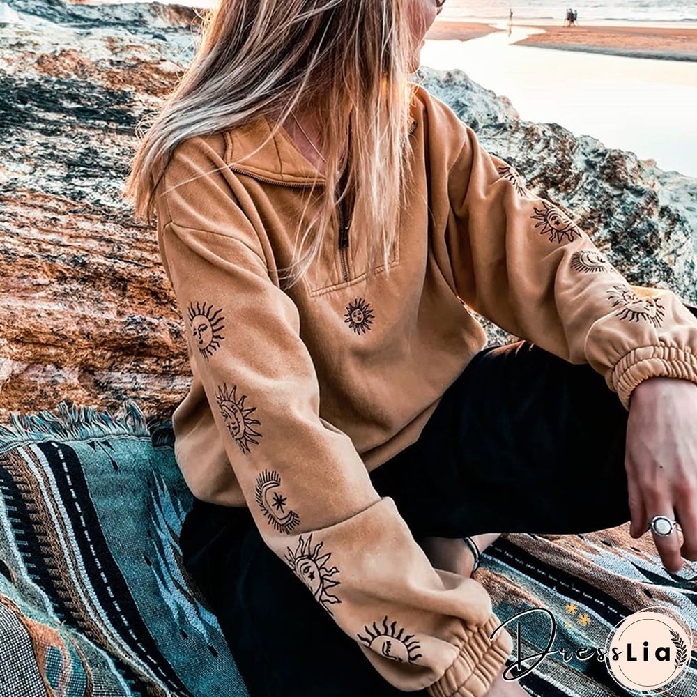 Vintage Long-Sleeved Printed Sweatshirt