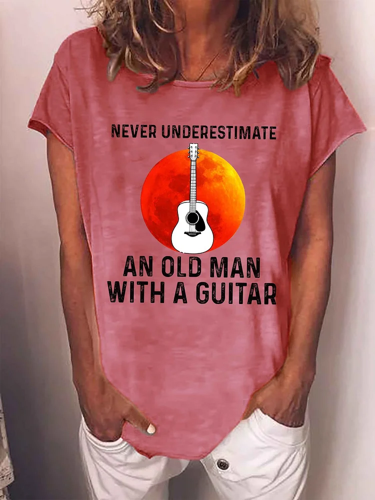 Bestdealfriday Never Underestimate An Old Man With A Guitar Women's T-Shirt
