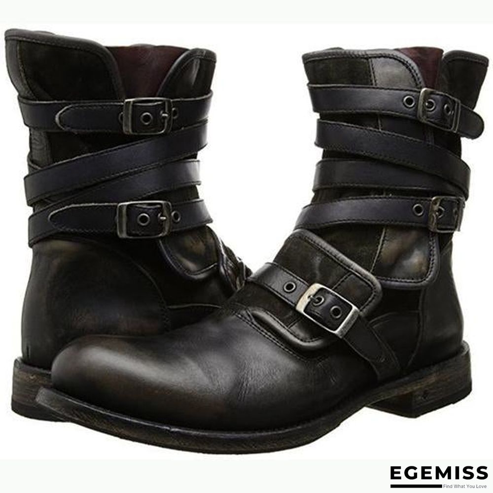 Men's Retro Multiple Buckle Retro Ankle Boots | EGEMISS