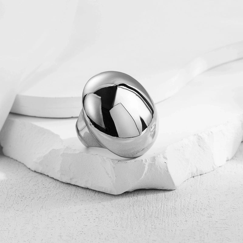 Ig Style Minimalist Round Stainless Steel Plating 18k Gold Plated Rings