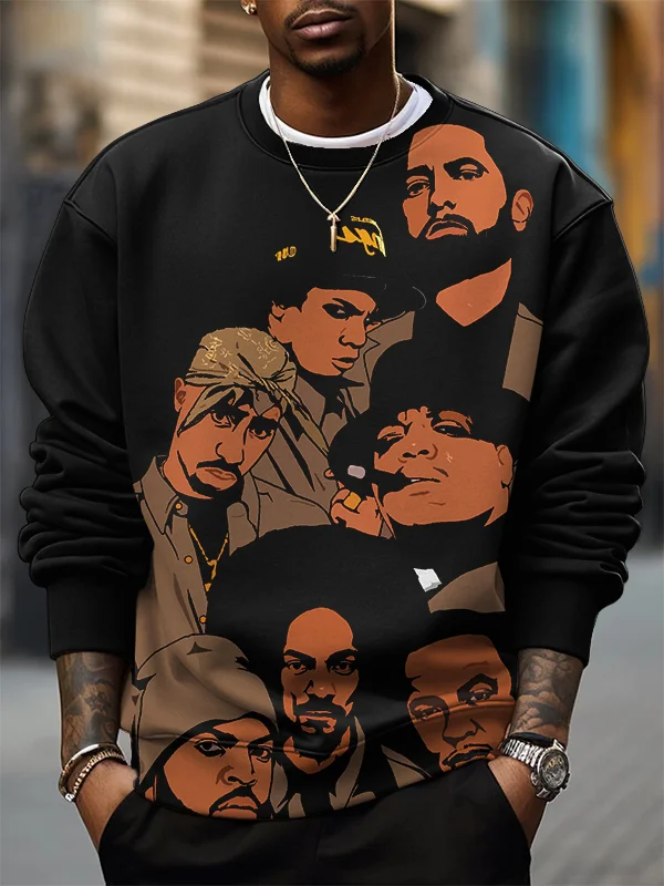 Men's Hip Hop Rap Legends Art Print Casual Sweatshirt