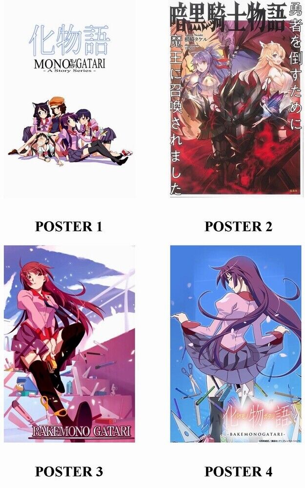 MONOGATARI - ANIME - 4 Photo Poster painting POSTERS - PRINTS - INSERTS FOR FRAMING!