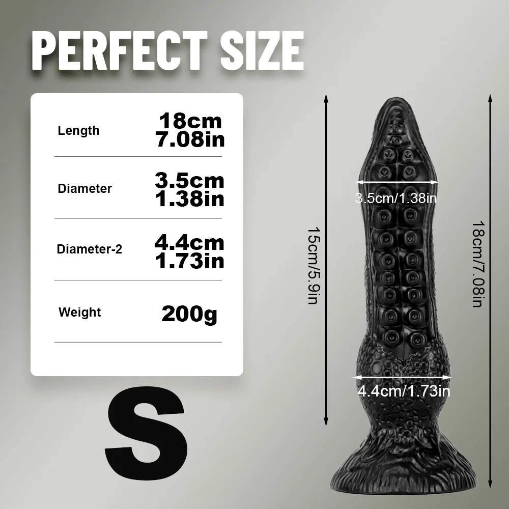 7.08-11.81inches 4 Sizes Silicone Tentacle Octopus Dildo Anal Plug