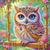 Kits de peinture en diamant partiel en forme de forme en forme sp&eacute;ciale de hibou en forme de 5d pour adultes d&eacute;butants, d&eacute;coration int&eacute;rieure, peintures en diamants, art de pierres pr&eacute;cieuses 11,81 x 11,81 pouces