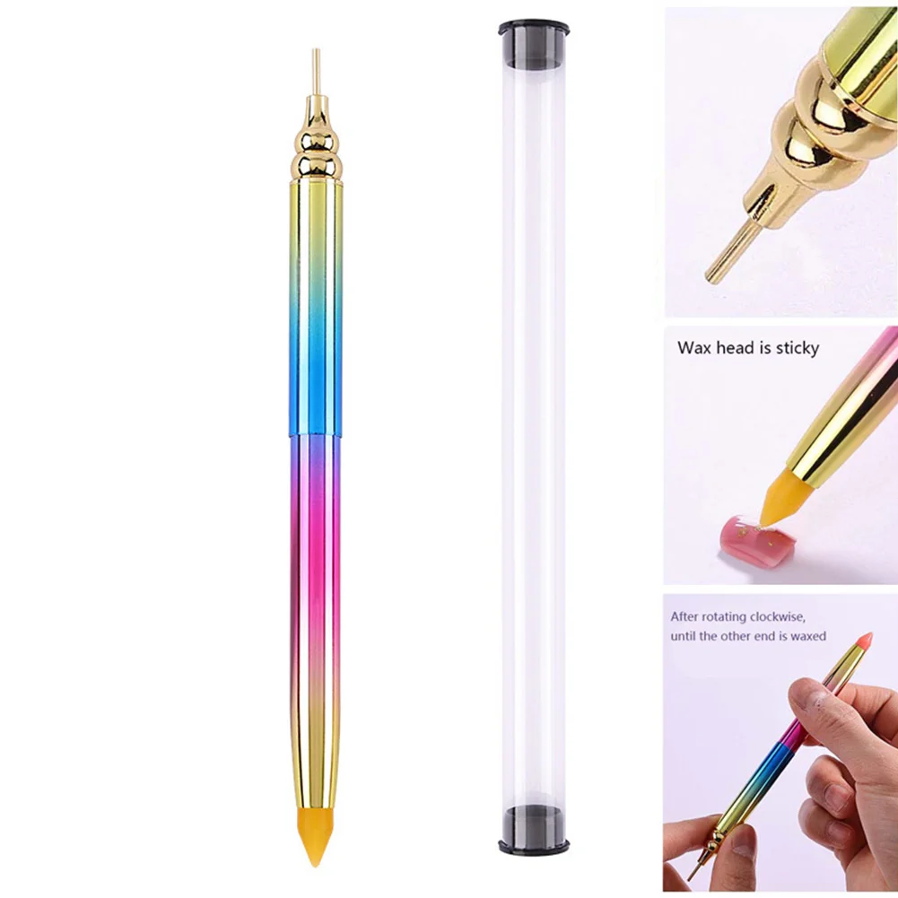 Gradient Rotary Point Drill Pen 5D DIY Diamond Painting Tool with Clay Tips(Random Color)