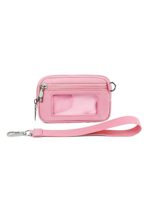 Unisex Solid Color Nylon Zipper Coin Purses