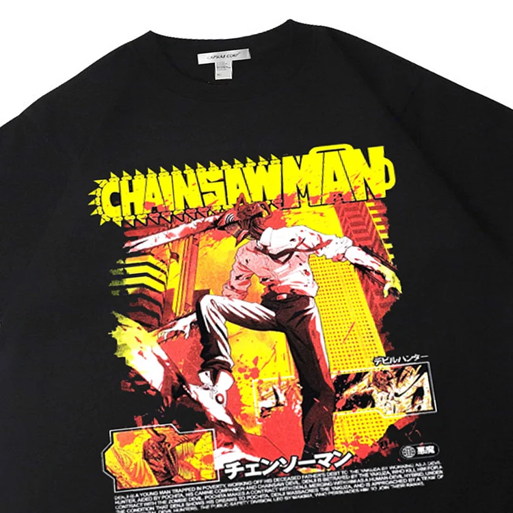Pure Cotton Chainsaw Man Denji Short Sleeve T-shirt weebmemes
