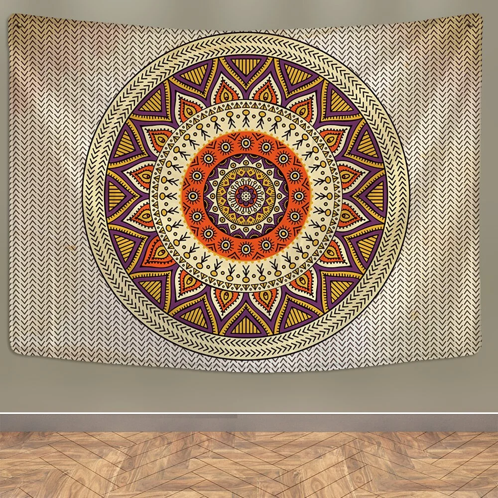 Large Indian Mandala Tapestry Wall Hanging Mat Yoga Polyester Thin Beach Shawl Mat Blanket Blanket Bohemian Tapestries
