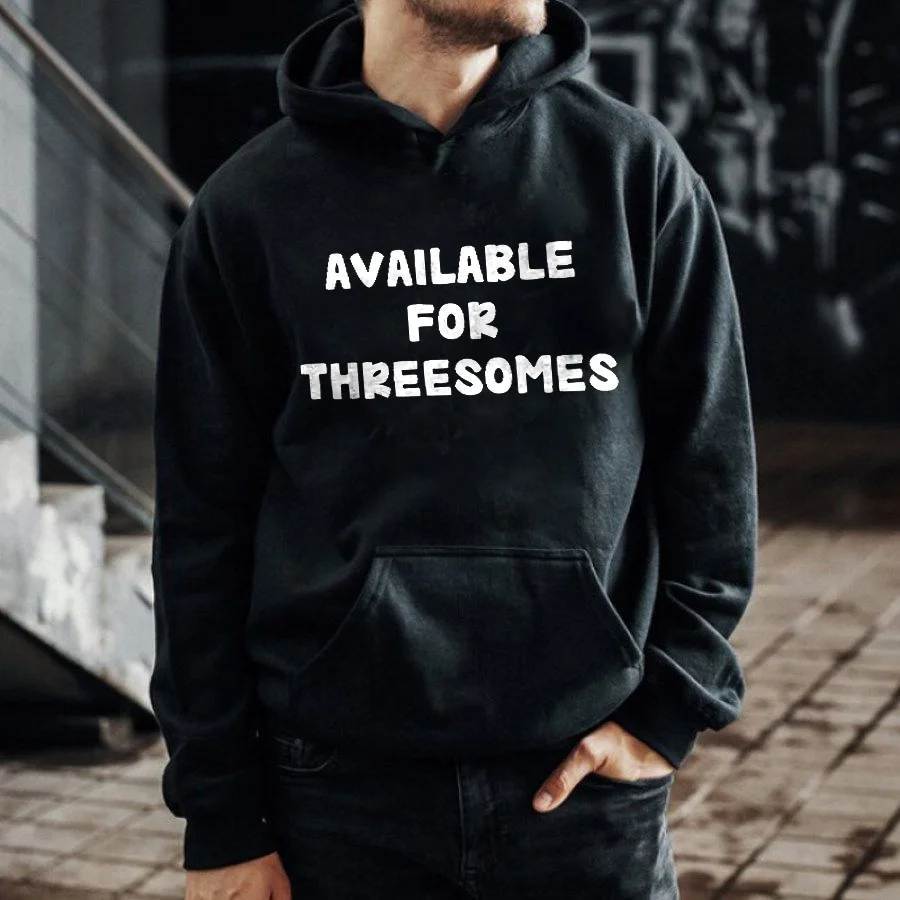 Available For Threesomes Printed Men's Hoodie -  
