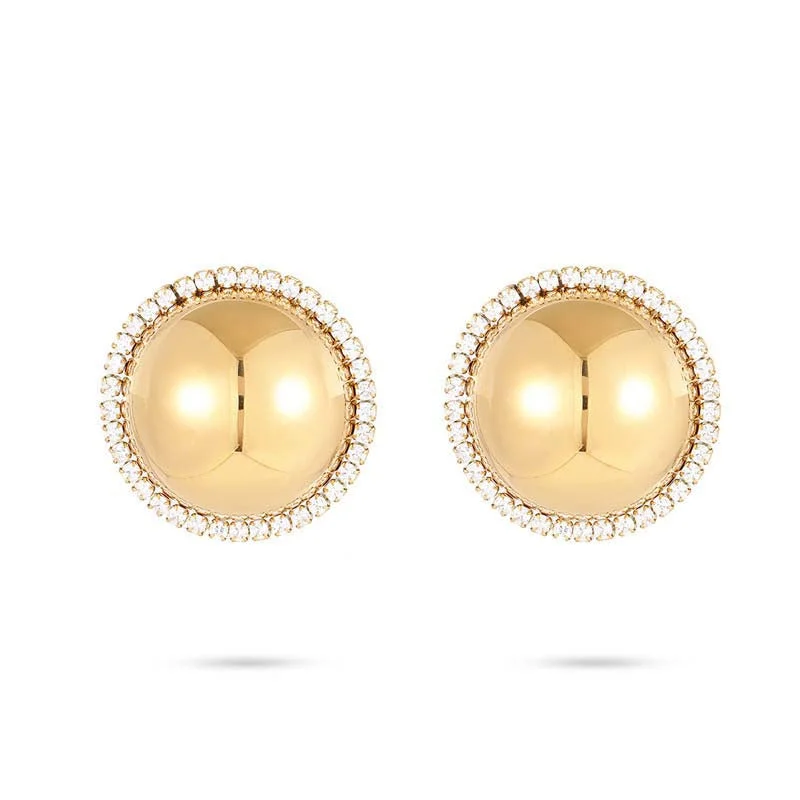 Diamond Encrusted Titanium Steel Stud Earrings