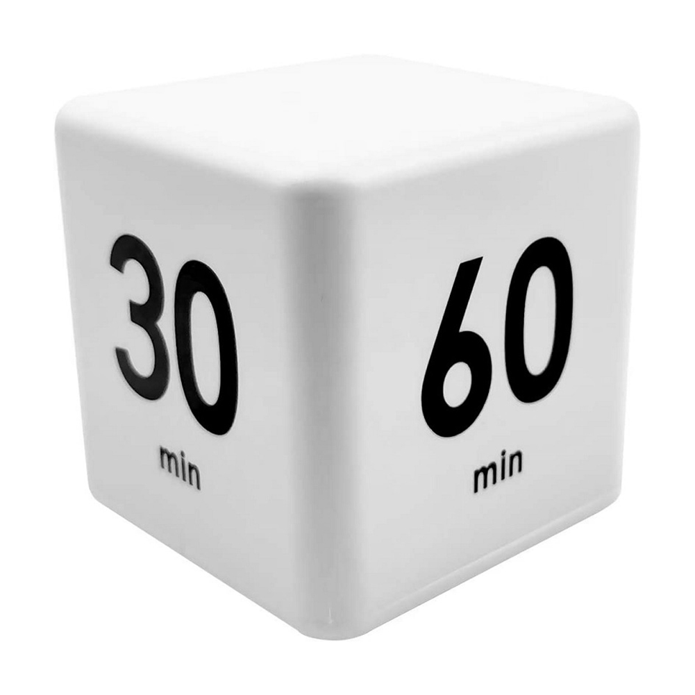 

Cube Kitchen Timer Digital 5/15/30/60 Minutes Countdown Table Alarm Clock, White, 501 Original