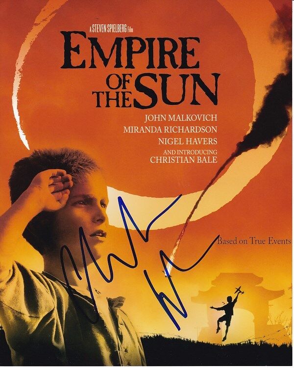 CHRISTIAN BALE signed autographed EMPIRE OF THE SUN JIM 8x10 Photo Poster painting