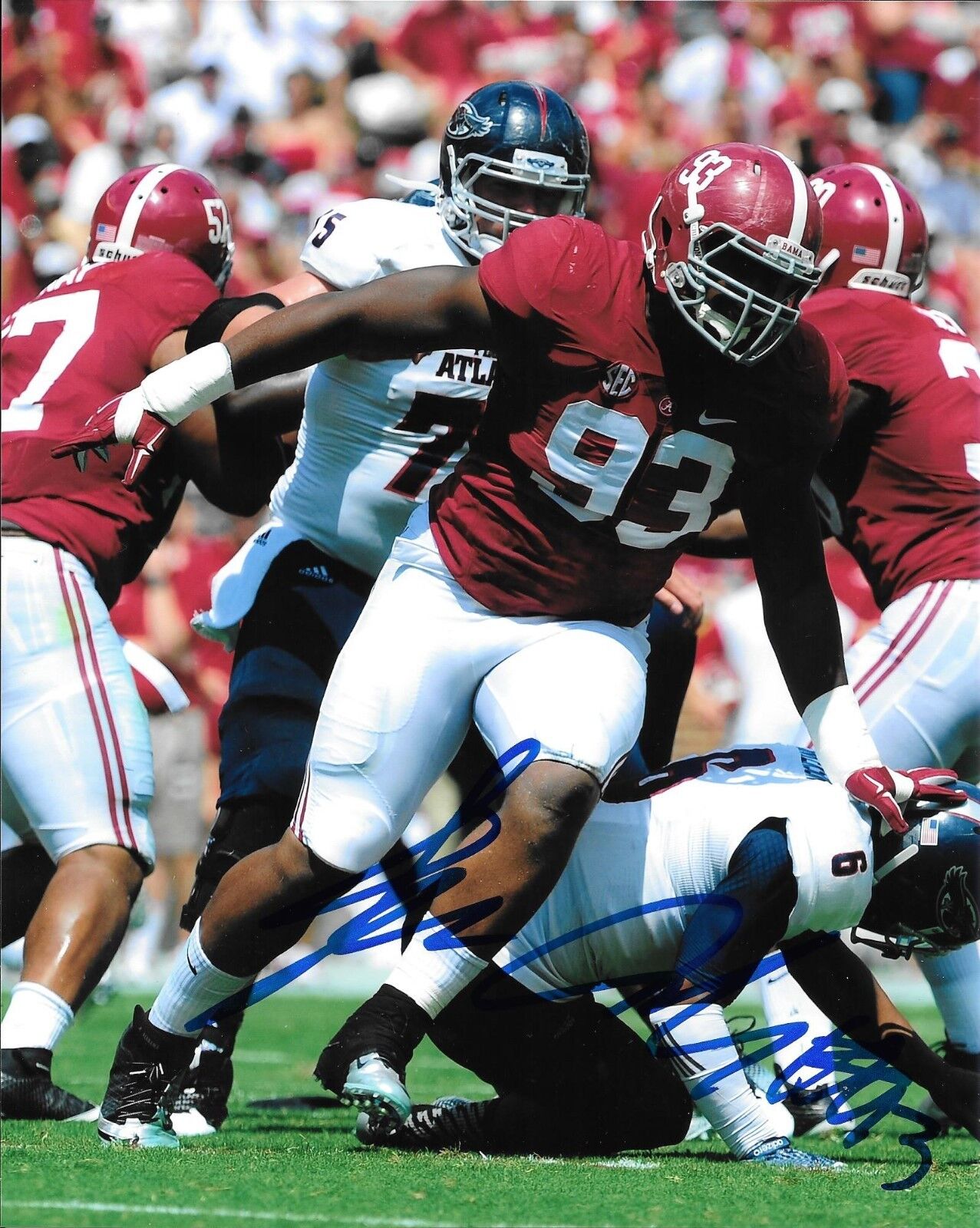 WASHINGTON REDSKINS JONATHAN ALLEN SIGNED ALABAMA CRIMSON TIDE 8X10 Photo Poster painting W/COA