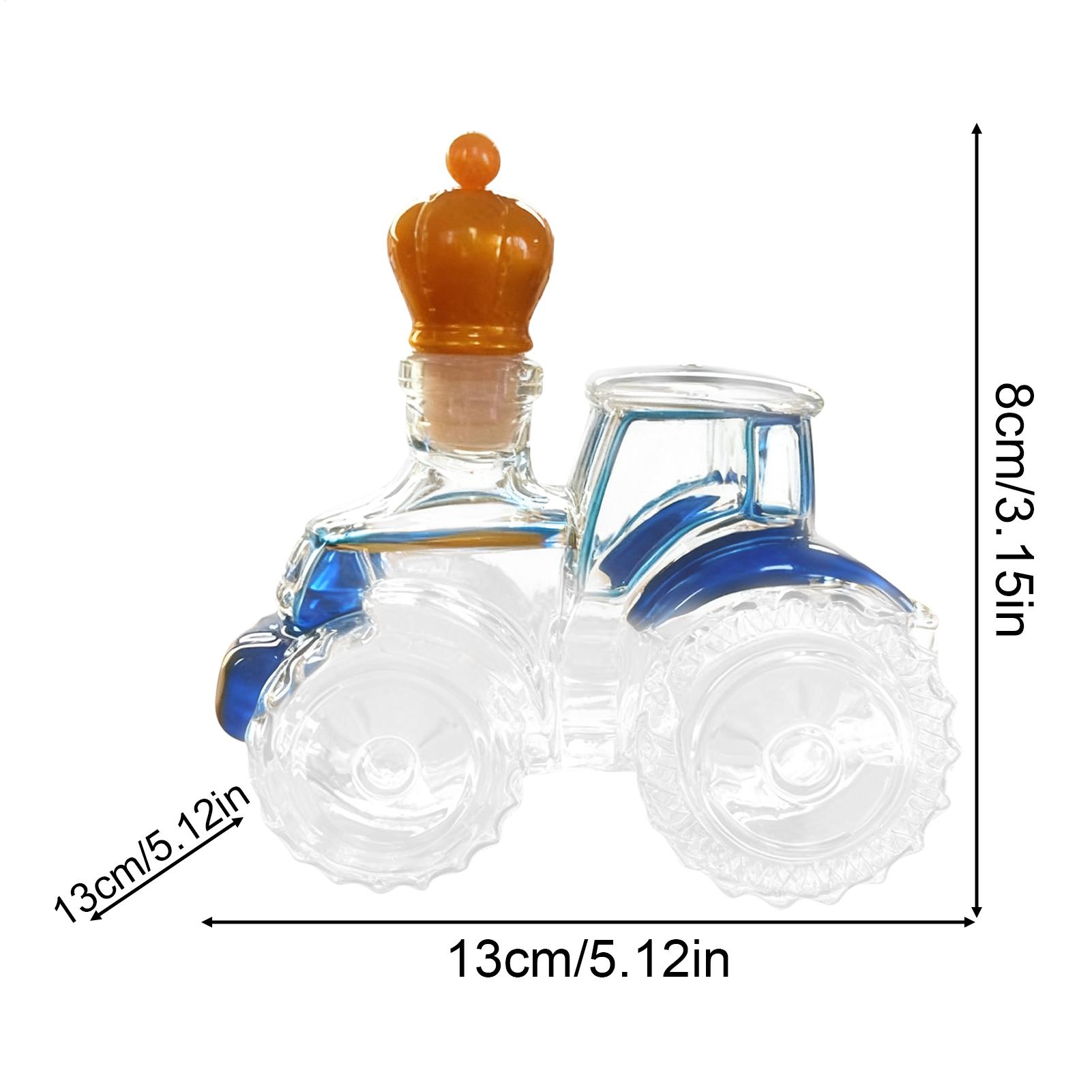 Tegooe Novelty Tractor Shaped Glass Decanter with Stopper 300ml Unique Whiskey