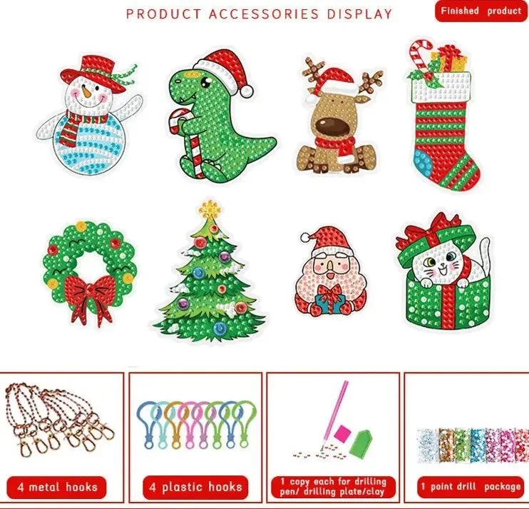 🎁Christmas DIY Diamond Painting Keychain🎄