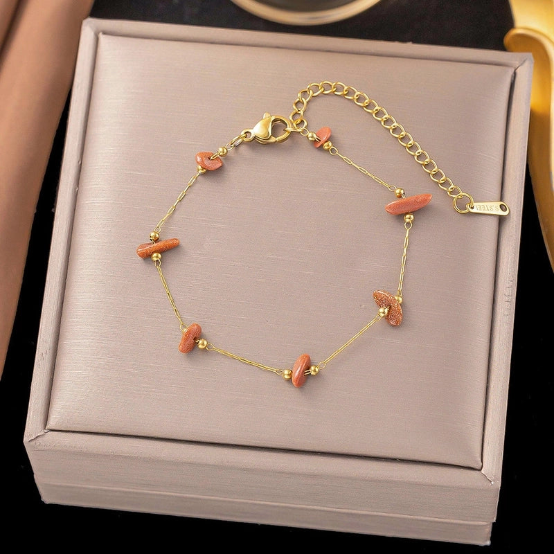 Titanium Steel Sweet Plating Printing Bracelets Necklace