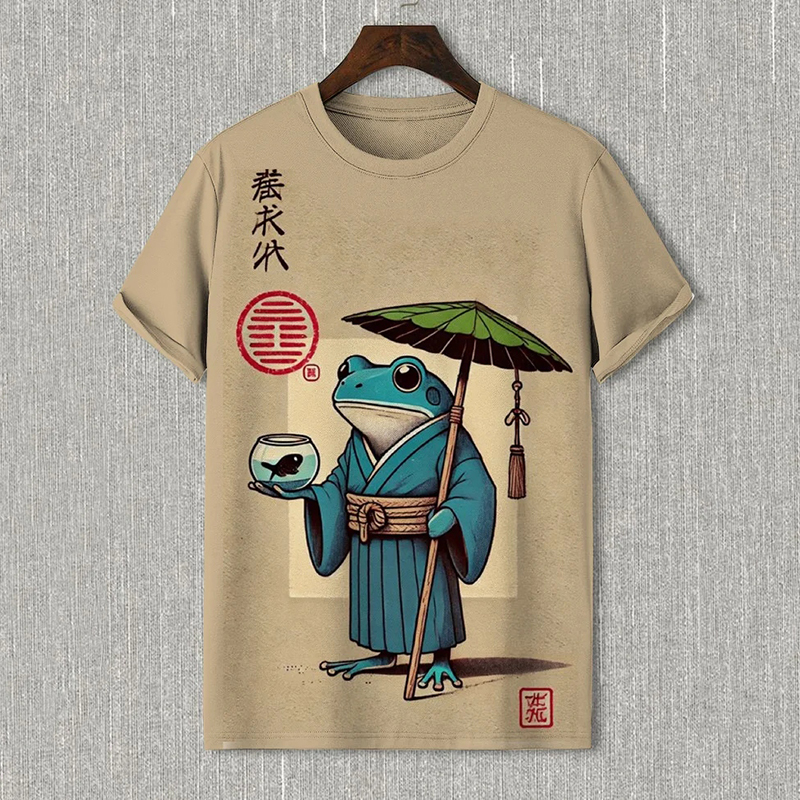 Men's Frog Taoism Japanese Art Print T-shirt  artssus
