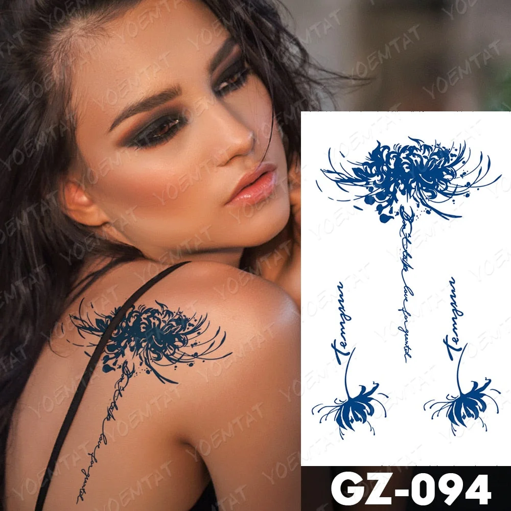 Juice Lasting Waterproof Temporary Tattoo Stickers Lotus Totem Flower Mandala Flash Tattoos Ink Fatima Hand Body Art Fake Tatto