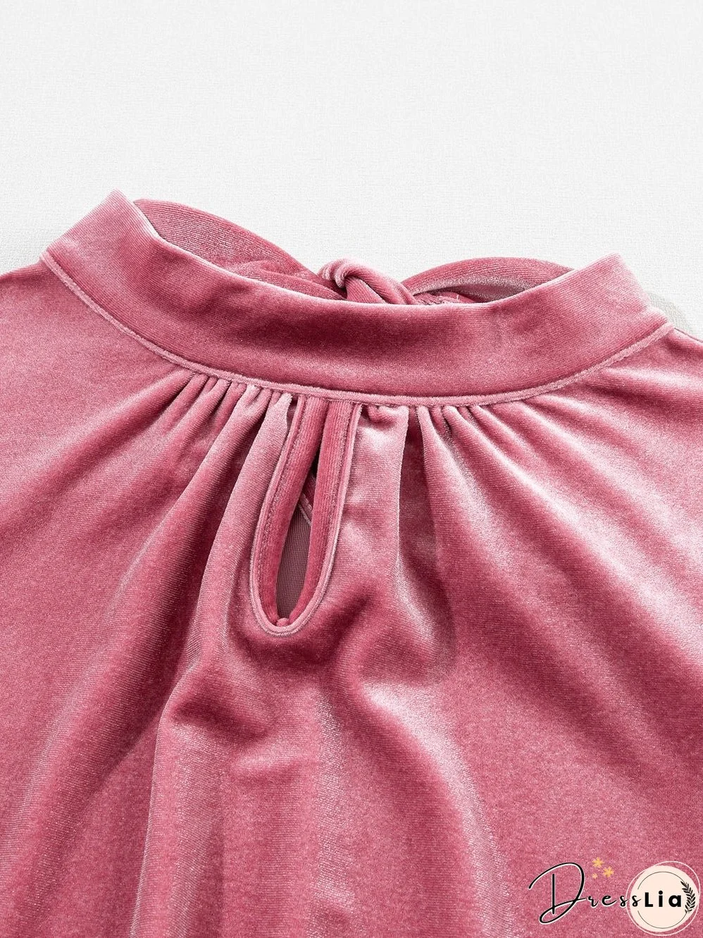 Velvet Top with Smocked Cuffs