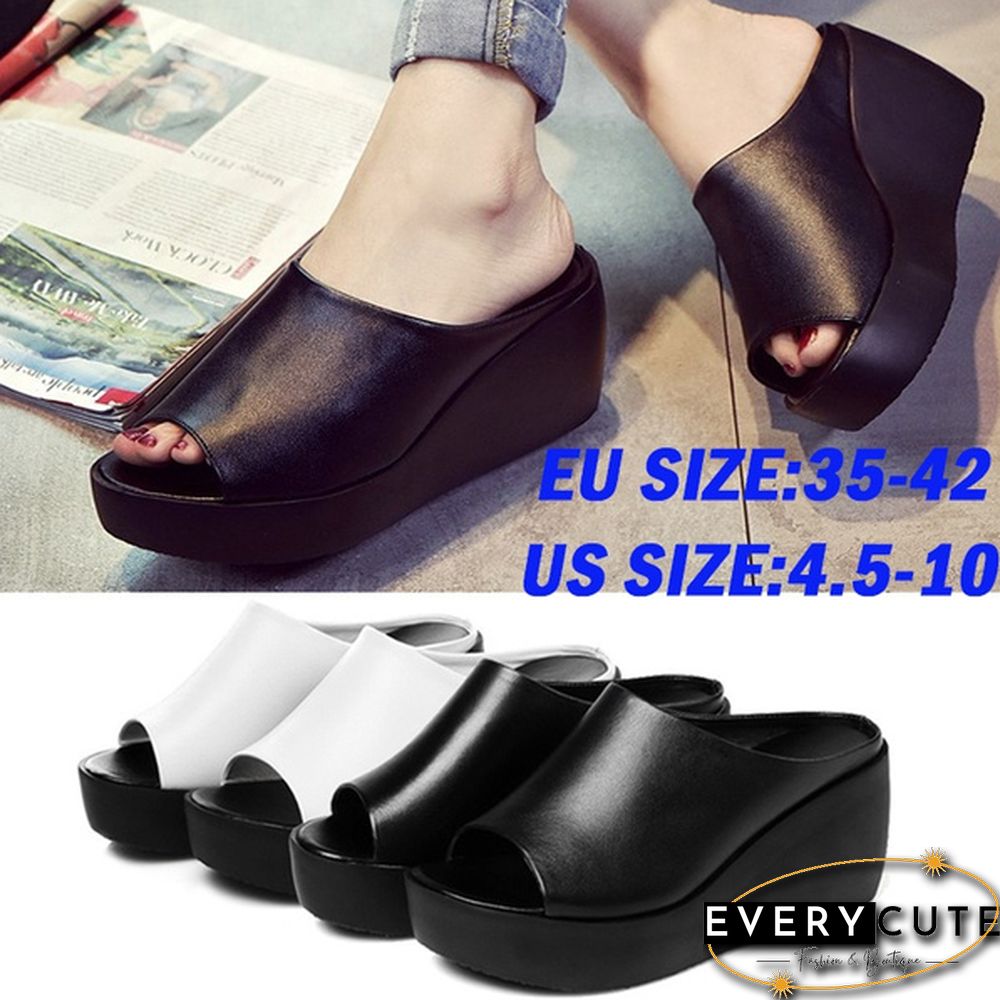 Plus Size Womens Shoes for Summer Fashion Leisure Peep Toe Flip Flop Sandals Platform