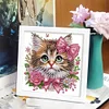 (US Only)18x18cm Cat DIY Special Shape Crystal Partial Diamond Painting w Frame