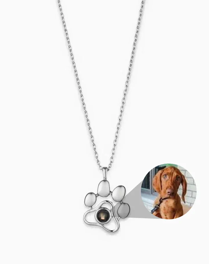 Gollory Pet Paw Photo Customized Projection Necklace