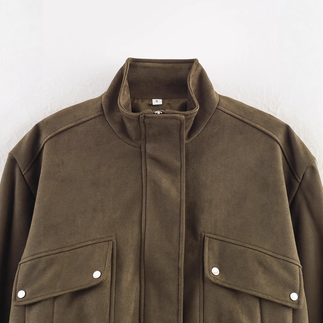 Nigikala Nigikala 2025 Fashion Loose Zipper Jacket Women's A15035