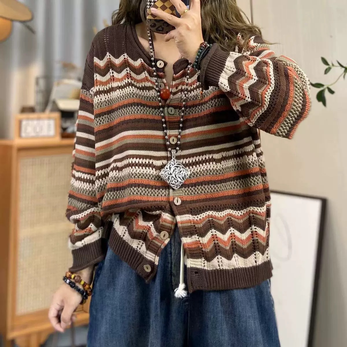 Chicfifth Sweater Women Winter Long Sleeve High Quality Autumn Vintage Top Knitted Cardigan