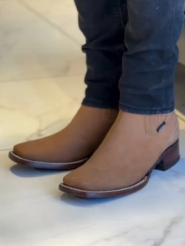 Men's Chelsea Boots Square Toe Large Size Martin Boots