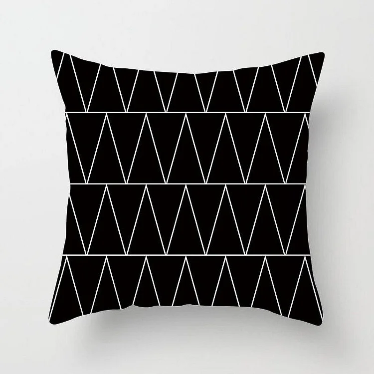Black and White Geometric Decorative Pillowcases Polyester Throw Pillow Case Striped Geometric Pillowcase