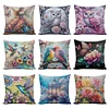 Flower Lantern-Pillow Case-3 strands 11CT Stamped Cross Stitch-45*45CM