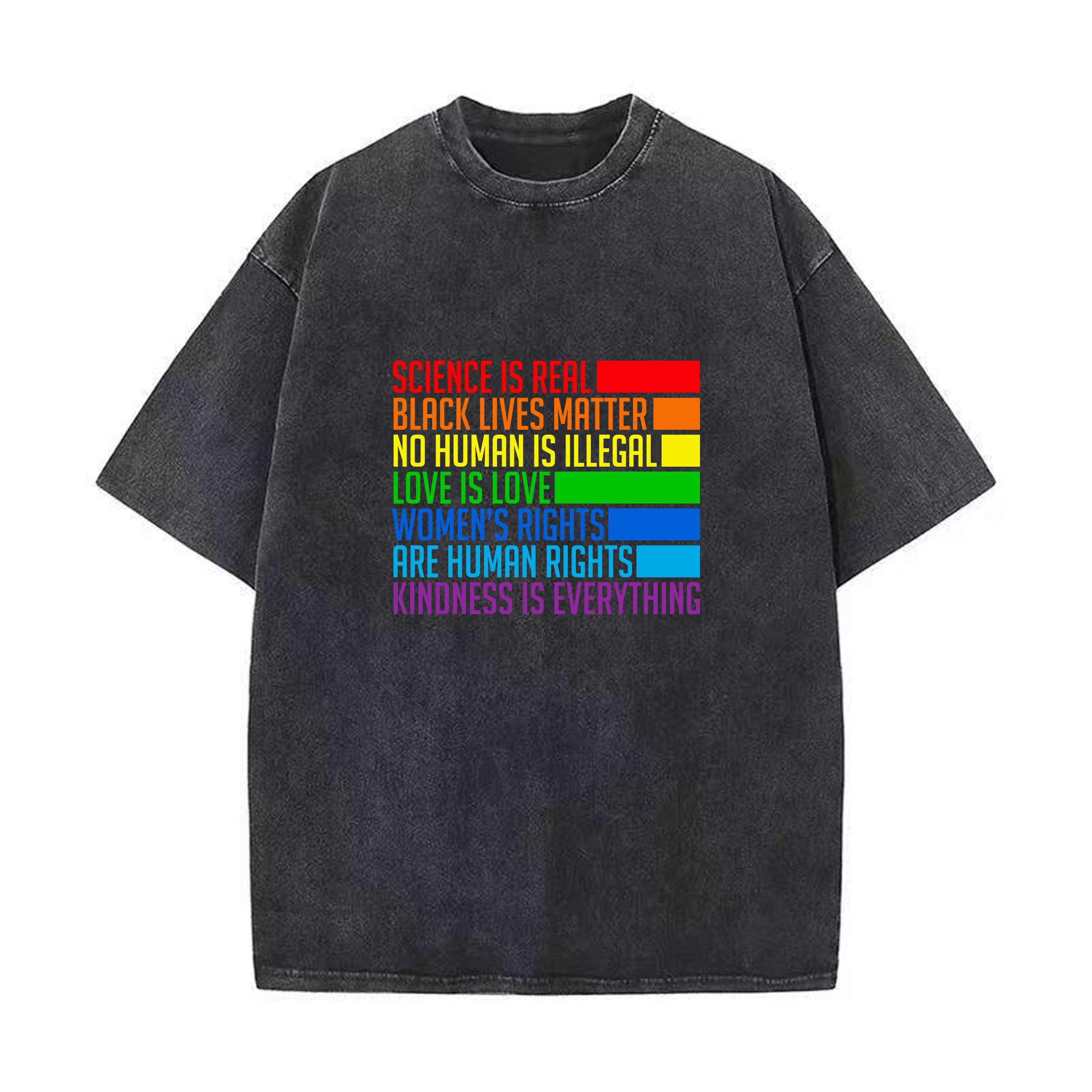 Rainbow LGBTQ+ Pride Washed Cotton Vintage Men's T-shirt