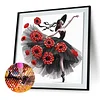 Diamond Painting-DIY Crystal Rhinestone Poppy Flower Dress Girl(Box Packaging)