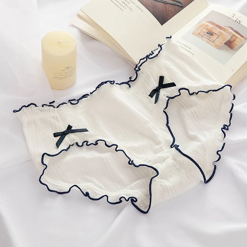 Women's Cotton Panties Cute Girl's Panties Med Waist PLus Size Female Underwear Seamless Sexy Briefs New Girl's Bow Underpants