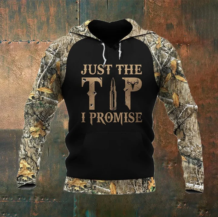 Men's Just The TIP All Over Elk Printed Hunting Hoodie